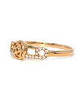 18K Rose Gold Rose Pin Diamond Ring