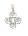 18K White Gold Quarter Cluster Diamond Pendant