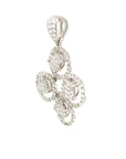 18K White Gold Quarter Cluster Diamond Pendant