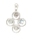 18K White Gold Quarter Cluster Diamond Pendant