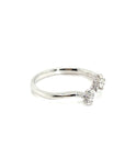 18K White Gold Double Mini Lotus Diamond Ring