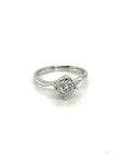 18K White Gold Plain Twist Illusion Top Diamond Ring