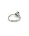 18K White Gold Plain Twist Illusion Top Diamond Ring