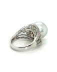 18K White Gold Pearl Diamond Ring