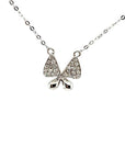 18K White Gold Petitle Butterfly Diamond Necklace