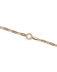 18K Rose Gold Mini Chain Circle Diamond Bracelet
