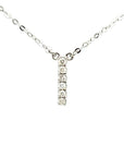 18K White Gold Classic Alphabet I Full Diamond Necklace