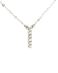 18K White Gold Classic Alphabet I Full Diamond Necklace