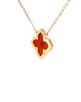 18K Rose Gold Angle Flower Agate Diamond Charms Pendant