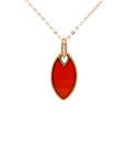18K Rose Gold Leave Agate Diamond Necklace