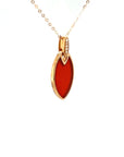 18K Rose Gold Leave Agate Diamond Necklace