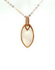 18K Rose Gold Leave Mother Of Pearl Diamond Necklace