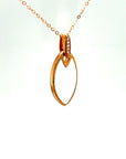 18K Rose Gold Leave Mother Of Pearl Diamond Necklace