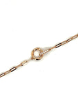 18K Rose Gold Mini Chain Interlocking Twisted Shapes Diamond Bracelet