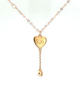 18K Rose Gold Heart Air Ballon Agate Diamond Necklace