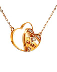 18K Rose Gold Moving Sweet Heart Mother of Pearl Diamond Necklace