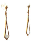 18K Rose Gold Drop Kite Mother Of Pearl Diamond Earrings