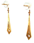 18K Rose Gold Drop Kite Mother Of Pearl Diamond Earrings