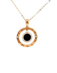 18K Rose Gold Timeless Roman Onyx Hanging Diamond Necklace
