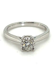 18K White Gold Illu Snap Chubby Side Diamond Ring