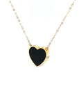 18K Rose Gold Heart Onyx Base Alphabet D Diamond Necklace