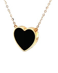 18K Rose Gold Heart Onyx Base Alphabet K Diamond Necklace