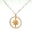 18K Rose Gold Everbright Star Mother Of Pearl Diamond Necklace