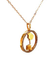 18K Rose Gold Gemini Abstract Mother Of Pearl Diamond Necklace