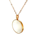 18K Rose Gold Gemini Abstract Mother Of Pearl Diamond Necklace