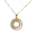 18K Rose Gold Mother of Pearl Donut Diamond Necklace
