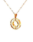 18K Rose Gold Mother of Pearl Donut Diamond Necklace