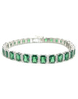 18K White Gold Emerald Diamond Bracelet