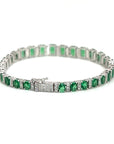 18K White Gold Emerald Diamond Bracelet