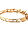 18K Rose Gold Eleven Five MM Heart Fancy Sapphire Double Deck Diamond Bangle