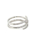 18K White Gold Triple Claw Wrap Diamond Ring