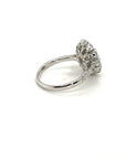 18K White Gold Oval Yellow Diamond Halo Simple DIamond Ring