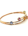 18K Rose Gold Heart Shape FS Interval Diamond Bangle