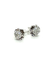18K White Gold Mature Lotus Diamond Earrings
