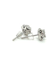 18K White Gold Mature Lotus Diamond Earrings