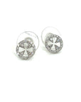 18K White Gold Smile Round Diamond Earrings