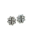 18K White Gold Pancake Diamond Earrings