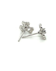 18K White Gold Triple Clover Diamond Earrings