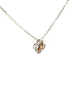 18K White Gold Mini Flower Diamond Necklace
