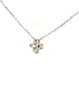 18K White Gold Mini Flower Diamond Necklace