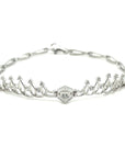 18K White Gold Free Flow Crown Diamond Bracelet