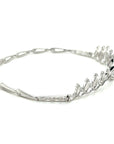 18K White Gold Free Flow Crown Diamond Bracelet