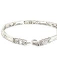 18K White Gold Thick Band Diamond Bracelet