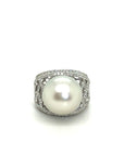 18K White Gold Pearl Ring