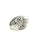 18K White Gold Pearl Ring