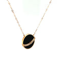 18K Rose Gold Little Planet Onyx Diamond Necklace